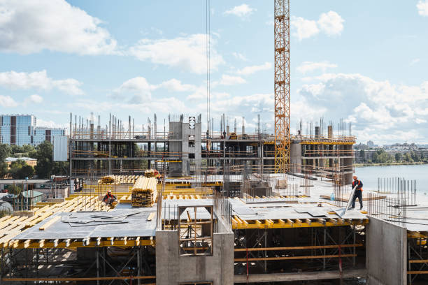 Residential buildings under construction